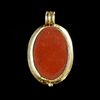A ROMAN GNOSTIC PENDANT IN GOLD WITH A RED JASPER INTAGLIO, 2ND/3RD CENTURY AD