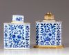 Two Chinese blue and white tea caddies
