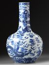 A  CHINESE BLUE AND WHITE BOTTLE VASE, 19TH-20TH CENTURY