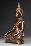 A LARGE BRONZE SEATED BUDDHA, THAILAND, 15TH-16TH CENTURY