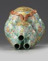 A Chinese famille rose triple gourd vase