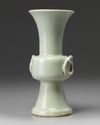 A Chinese pale celadon-glazed gu vase