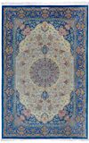 A VERY FINE QOM SILK CARPET, SIGNED