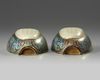 A pair of Chinese white-jade inset cloisonné enamel wall vases