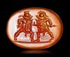 A ROMAN INTAGLIO WITH TWO GLADIATORS, 1ST CENTURY AD