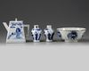 A group of four Chinese blue and white vessels