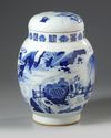 A Chinese blue and white jar