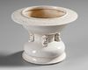 A CHINESE WHITE-GLAZED ALTAR STAND OR INCENSE HOLDER,SONG DYNASTY (960-1279)