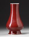 A RASPBERRY-RED GLAZED LANGYAO VASE, QING DYNASTY (1644-1911)