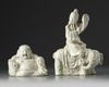 TWO CHINESE WHITE GLAZED IMMORTALS, 19TH CENTURY