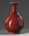 A Chinese copper-red-glazed pear-shaped vase, yuhuchunping