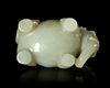 A GREYISH-WHITE JADE ELEPHANT, CHINA, HAN DYNASTY (206 BC-220 AD)
