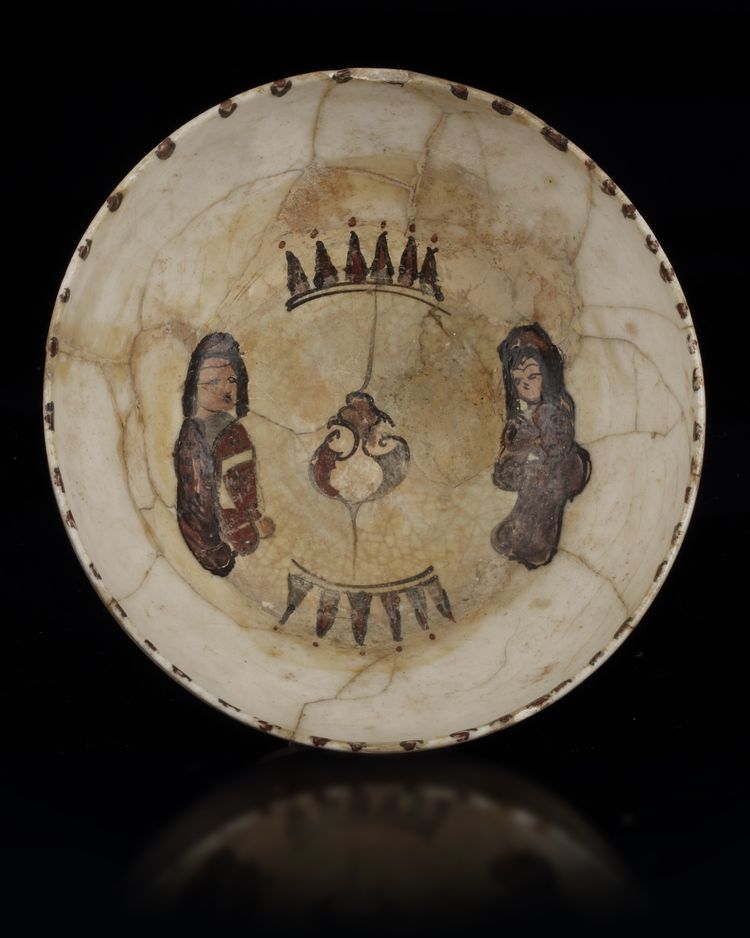 A MINA'I POTTERY BOWL, CENTRAL PERSIA, 12TH CENTURY