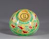 A Chinese yellow ground 'fu bats' bowl