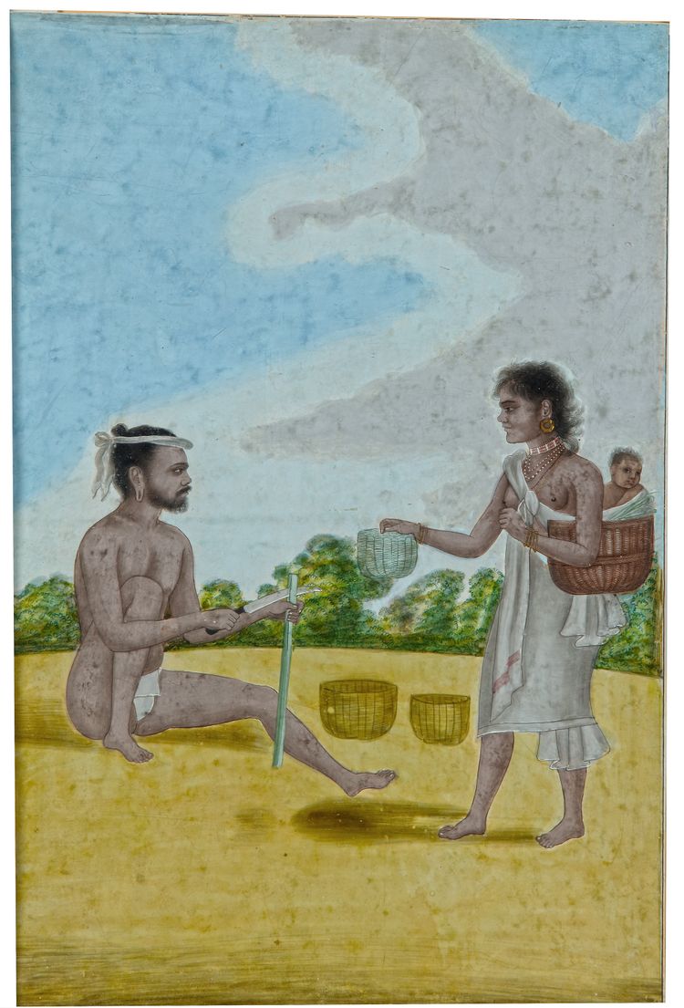 A PAINTING DEPICTING A TRIBE FAMILY, MUGHAL, 19TH CENTURY
