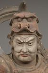 A JAPANESE LIFE-SIZE NIO WOODEN STATUE, 1868-1912 (MEIJI PERIOD)