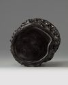 A Chinese ebony 'tree trunk' brush pot, bitong