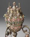 A FINE OTTOMAN PARCEL-GILT ENAMELED SILVER FILIGREE CENSER, 18TH CENTURY