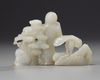 A CHINESE WHITE JADE CARVING OF THE LAUGHING TWINS