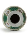 A Chinese famille verte 'scholars' rouleau vase