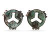 A PAIR OF CHINESE BRONZE HORSE ACCESSORIES, WESTERN ZHOU DYNASTY (711-256 BC)