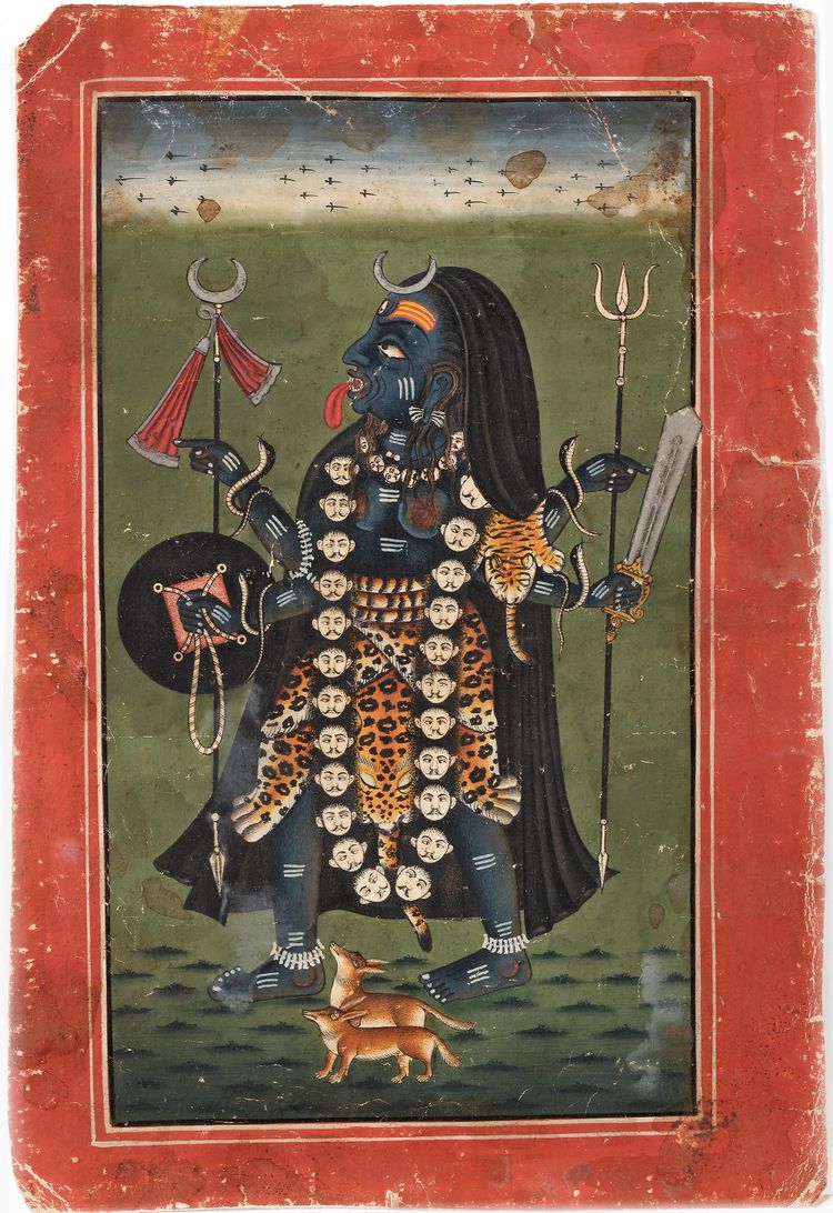KALI THE DESTROYER MANDI, NORTH INDIA,  18TH CENTURY