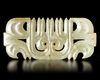 A GRAY-GREEN JADE-TOOTHED ANIMAL MASK PENDANT, “GOU YUN PEI”, CHINA, HONGSHAN CULTURE