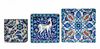 THREE IZNIK POTTERY TILES, TURKEY, 19TH CENTURY