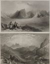 Two prints: The Twelve Spies in the Mount SinaI. and Moses leads the People out of Egypt (Sinai)