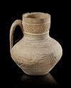 A SELJUK POTTERY UNGLAZED JUG, PERSIA, 12TH CENTURY