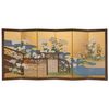 A JAPANESE FLORAL SIX PANEL SCREEN, MEIJI PERIOD (1868-1912)