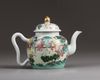 A Chinese famille rose teapot and cover