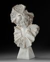 AN ALABASTER SCULPTURE OF AN ELEGANT LADY, LATE 19TH CENTURY