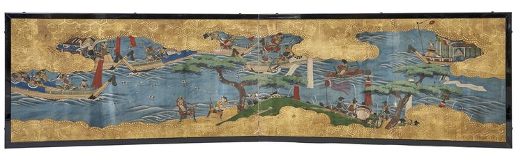 A Japanese two-panel Byobu screen