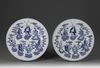 A pair of blue and white 'Eight Immortals' dishes