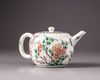 A Chinese famille verte moulded teapot and cover