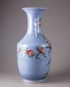 A large Chinese blue-ground famille rose vase