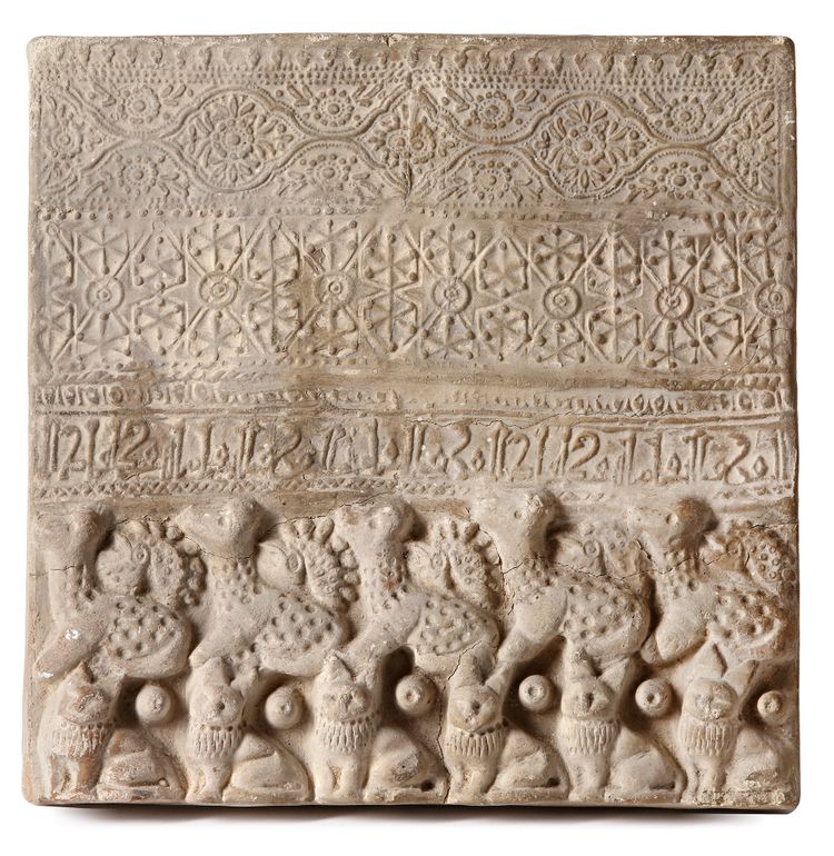 A TERRACOTTA TILE, CENTRAL ASIA, 13TH CENTURY