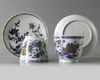 A PAIR OF CHINESE BLUE AND WHITE 'PEONY' CUPS AND SAUCERS, 18TH CENTURY