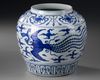A CHINESE BLUE AND WHITE DRAGON JAR, MING DYNASTY (1368-1644)