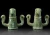 A PAIR OF ROMAN BRONZE CHARIOT OR CARPENTUM FITTINGS, 2/3 CENTURY A.D.