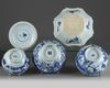 Four Chinese blue and white 'figural' bowls