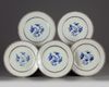 A FIVE CHINESE BLUE-ENAMELLED AND GILT CHINESE 'FLORAL' DISHES, QIANLONG PERIOD (1736-1795)