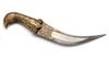 A MUGHAL GILT AND WATERED STEEL DAGGER WITH PARROT HEAD SHAPED HILT, INDIA, 19TH CENTURY
