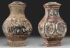A  PAIR OF CHINESE POTTERY 'FANG HU' VASES, HAN DYNASTY (206 BC-220 AD)