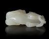 A CHINESE JADE CARVED BUDDHIST LION, 20TH CENTURY