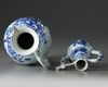 Two Chinese blue and white ewers