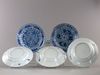 Six Chinese blue and white dishes