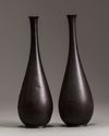 A pair of Japanese bronze vases