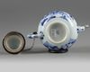 A silver-mounted small Chinese blue and white teapot and cover